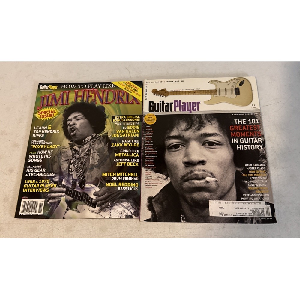 Lot Of 2 Jimi Hendrix Guitar Player Magazines Special Issue April 2005 Lessons